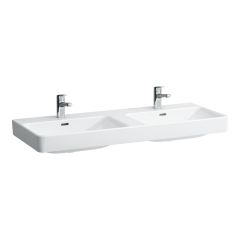 LAUFEN LAUFEN PRO S Dvojumývadlo do nábytku s tromi otvormi pre batériu s prepadom, 1200x465 mm, farba Biela, H8149660001081