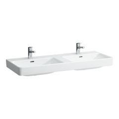 LAUFEN LAUFEN PRO S Dvojumývadlo do nábytku s tromi otvormi pre batériu s prepadom, 1200x465 mm, farba Biela LCC, H8149664001081