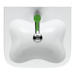 LAUFEN FLORAKIDS Umývadielko s jedným otvorom pre batériu uprostred s prepadom, 450x410 mm, farba Biela, H8150310001041