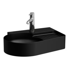 LAUFEN VAL Umývadielko bez otvoru pre batériu, bez prepadu, SaphirKeramik, 530x400 mm, farba Čierna matná, H8152887161121