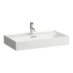 LAUFEN Kartell LAUFEN Umývadlo, brúsená spodná hrana s tromi otvormi pre batériu s prepadom, 800x460 mm, farba Biela matná, H8163367571081