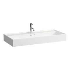 LAUFEN Kartell LAUFEN Umývadlo, brúsená spodná hrana s jedným otvorom pre batériu uprostred s prepadom, SaphirKeramik, 1000x460 mm, farba Biela LCC Active, H816337A001041