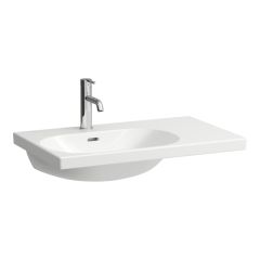 LAUFEN LUA Umývadlo, odkladacia plocha vpravo s jedným otvorom pre batériu uprostred s prepadom, 750x460 mm, farba Biela, H8170860001041