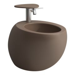 LAUFEN ILBAGNOALESSI Závesný bidet, vrátane integrovaného prepadu CLOU, 585x390mm, Café matná 188, H8309711883041