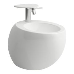 LAUFEN ILBAGNOALESSI Závesný bidet, vrátane integrovaného prepadu CLOU, 585x390mm, Biela LCC 400, H8309714003041
