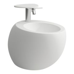 LAUFEN ILBAGNOALESSI Závesný bidet, vrátane integrovaného prepadu CLOU, 585x390mm, Biela matná 757, H8309717573041