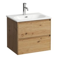 LAUFEN LUA Umývadlo slim so skrinkou 'Lani' 60 cm, s 2 zásuvkami, 600x455x525 mm, Divoký dub 267, H8600832671041