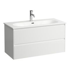 LAUFEN LUA Umývadlo slim so skrinkou 'Lani' 100 cm, s 2 zásuvkami, 1000x455x525 mm, Multicolour farby 999, H8600889991041