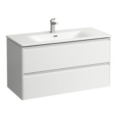 LAUFEN PALACE Umývadlo slim so skrinkou 100 cm, s 2 zásuvkami, vr. deliaceho systému do zásuviek, úchytka z eloxovaného hliníka (lesk), 985x450x530 mm, Multicolour farby 999, H8607079991041