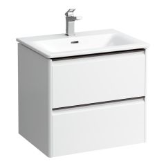 LAUFEN PALACE Umývadlo slim so skrinkou 60 cm, s 2 zásuvkami, vr. deliaceho systému do zásuviek, úchytka z tmavého hliníka (mat), 600x450x545 mm, Multicolour farby 999, H8617029991041