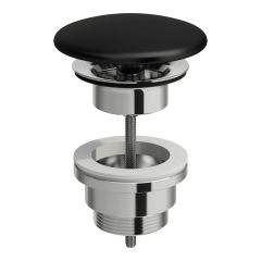 LAUFEN VAL Odpadový ventil s keramickou krytkou, neuzatvárateľný (pre umývadlá bez prepadu), 82x82 mm, farba Čierna matná, H8981847160001