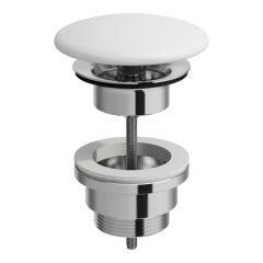 LAUFEN VAL Odpadový ventil s keramickou krytkou, neuzatvárateľný (pre umývadlá bez prepadu), 82x82 mm, farba Biela matná, H8981847570001