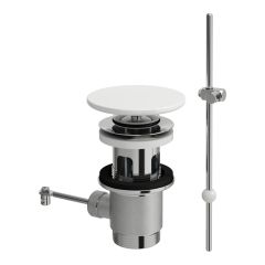 LAUFEN PALOMBA COLLECTION Odpadový ventil s automatickou zátkou s prepadom, vrátane keramickej krytky SaphirKeramik, 80x80 mm, farba Šedá mat, H8981917590001