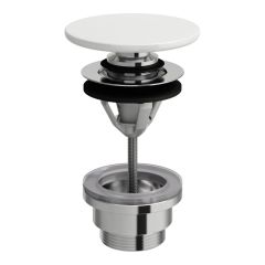 LAUFEN  Odpadový ventil so zátkou click-clack, vrátane keramické krytky SaphirKeramik, 80x80 mm, farba Biela, H8981920000001