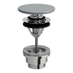 LAUFEN  Odpadový ventil so zátkou click-clack, vrátane keramické krytky SaphirKeramik, 80x80 mm, farba Grafit mat, H8981927580001