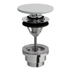 LAUFEN  Odpadový ventil so zátkou click-clack, vrátane keramické krytky SaphirKeramik, 80x80 mm, farba Šedá mat, H8981927590001