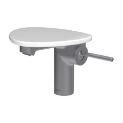 LAUFEN ADA Umývadlová stojánková páková batéria s výtokom 110 mm, bez výpusti, vrátane poličky bez otvoru, PVD nerez/biela lesklá 501, HF506702501060