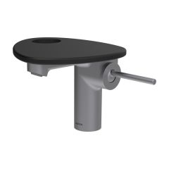 LAUFEN ADA Umývadlová stojánková páková batéria s výtokom 110 mm, bez výpusti, vrátane poličky s otvorom, PVD nerez/čierna matná 503, HF506702503000