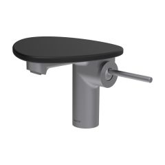 LAUFEN ADA Umývadlová stojánková páková batéria s výtokom 110 mm, bez výpusti, vrátane poličky bez otvoru, PVD nerez/čierna matná 503, HF506702503060