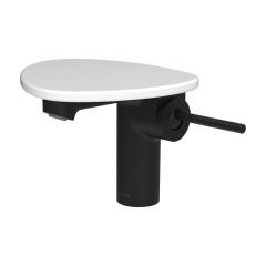 LAUFEN ADA Umývadlová stojánková páková batéria s výtokom 110 mm, bez výpusti, vrátane poličky bez otvoru, PVD čierna/biela matná 512, HF506702512060