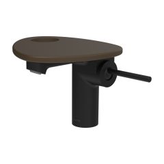 LAUFEN ADA Umývadlová stojánková páková batéria s výtokom 110 mm, bez výpusti, vrátane poličky s otvorom, PVD čierna/kávová matná 514, HF506702514000