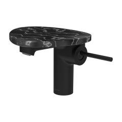 LAUFEN ADA Umývadlová stojánková páková batéria s výtokom 110 mm, bez výpusti, vrátane poličky bez otvoru, PVD čierna/mramor čierny 516, HF506702516060