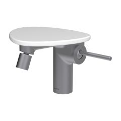 LAUFEN ADA Bidetová stojánková páková batéria s click-clack výpusťou, vrátane poličky bez otvoru, PVD nerez/biela matná 502, HF506710502060