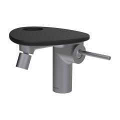 LAUFEN ADA Bidetová stojánková páková batéria s click-clack výpusťou, vrátane poličky s otvorom, PVD nerez/čierna matná 503, HF506710503000