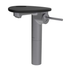 LAUFEN ADA Umývadlová stojánková páková batéria vysoká s výtokom 110 mm, bez výpusti, vrátane poličky s otvorom, PVD nerez/čierna matná 503, HF506714503000