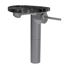 LAUFEN ADA Umývadlová stojánková páková batéria vysoká s výtokom 110 mm, bez výpusti, vrátane poličky s otvorom, PVD nerez/mramor čierny 506, HF506714506000