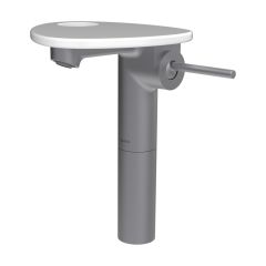 LAUFEN ADA Umývadlová stojánková páková batéria vysoká s výtokom 110 mm, bez výpusti, vrátane poličky s otvorom, PVD čierna/biela matná 512, HF506714512000