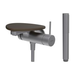 LAUFEN ADA Vaňová podomietková páková batéria pre 1-bodový Simibox, s ručnou sprchou a hadicou, vrátane poličky bez otvoru, PVD nerez/kávová matná 504, HF506765504060