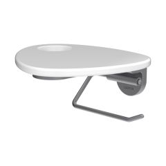 LAUFEN ADA Držiak WC papiera vrátane poličky s otvorom, PVD nerez/biela lesklá 501, HF506791501000