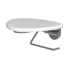 LAUFEN ADA Držiak WC papiera vrátane poličky bez otvoru, PVD nerez/biela lesklá 501, HF506791501060