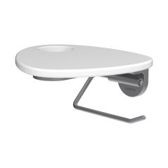 LAUFEN ADA Držiak WC papiera vrátane poličky s otvorom, PVD nerez/biela matná 502, HF506791502000