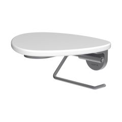 LAUFEN ADA Držiak WC papiera vrátane poličky bez otvoru, PVD nerez/biela matná 502, HF506791502060