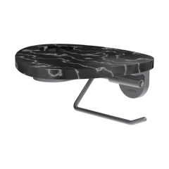 LAUFEN ADA Držiak WC papiera vrátane poličky s otvorom, PVD nerez/mramor čierny 506, HF506791506000