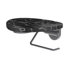 LAUFEN ADA Držiak WC papiera vrátane poličky bez otvoru, PVD nerez/mramor čierny 506, HF506791506060