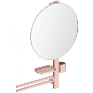 ALU+ Beauty Bar L, tyč s príslušenstvom 80 cm a zrkadlom 50 cm, Rosé - Ružová, BD587RO