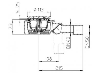HL Vaničkový zápachový uzáver s odpadom s Ø 90 mm (sifón), HL520F