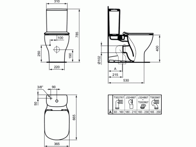 Tesi aquablade WC kombi misa , T008201