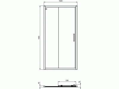 CONNECT 2 Posuvné dvere 105 cm dvojdielné, K9274EO