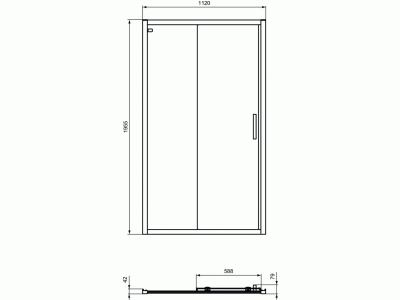 CONNECT 2 Posuvné dvere 115 cm dvojdielné, K9276EO