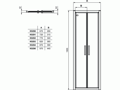 CONNECT 2 Lietacie dvere 85 cm, K9293EO