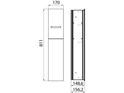 ASIS 2.1 Vstavaný WC modul 80 cm, 2-dvierkový, Ľavé, čierné sklo, ASIS21LB, 975427551, 975000051