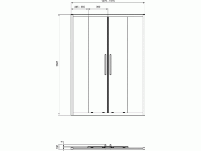I.LIFE Posuvné dvere 150 cm štvordielné, T4951EO