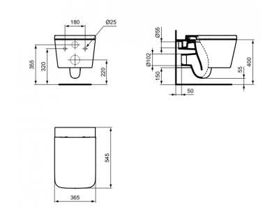 PACK BLEND CUBE WC závesné, aquablade 56x36,5 cm, T368601  + BLEND CUBE WC sedadlo soft-close, T392701