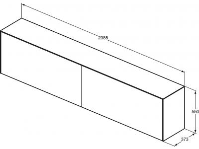 CONCA Umývadlová skrinka 240 cm s hornou doskou, šírka 37 cm,  T4341Y2