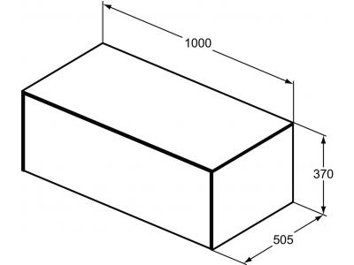CONCA Umývadlová skrinka 100 cm s hornou doskou, šírka 50 cm,  T4313Y3