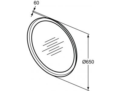 CONCA Kruhové zrkadlo Ø 65 cm s kovovou rozetou s LED osvetlením, T4131BH